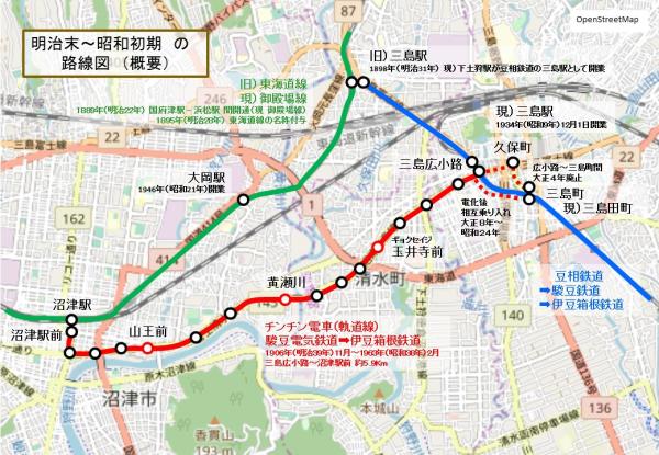 チンチン電車、旧東海道線、伊豆鉄道の関係